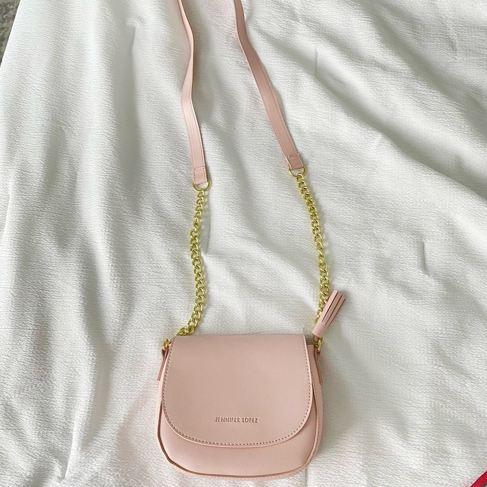 Pink jlo bag with gold links